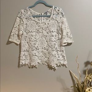 Charlotte Russe White Lace Blouse